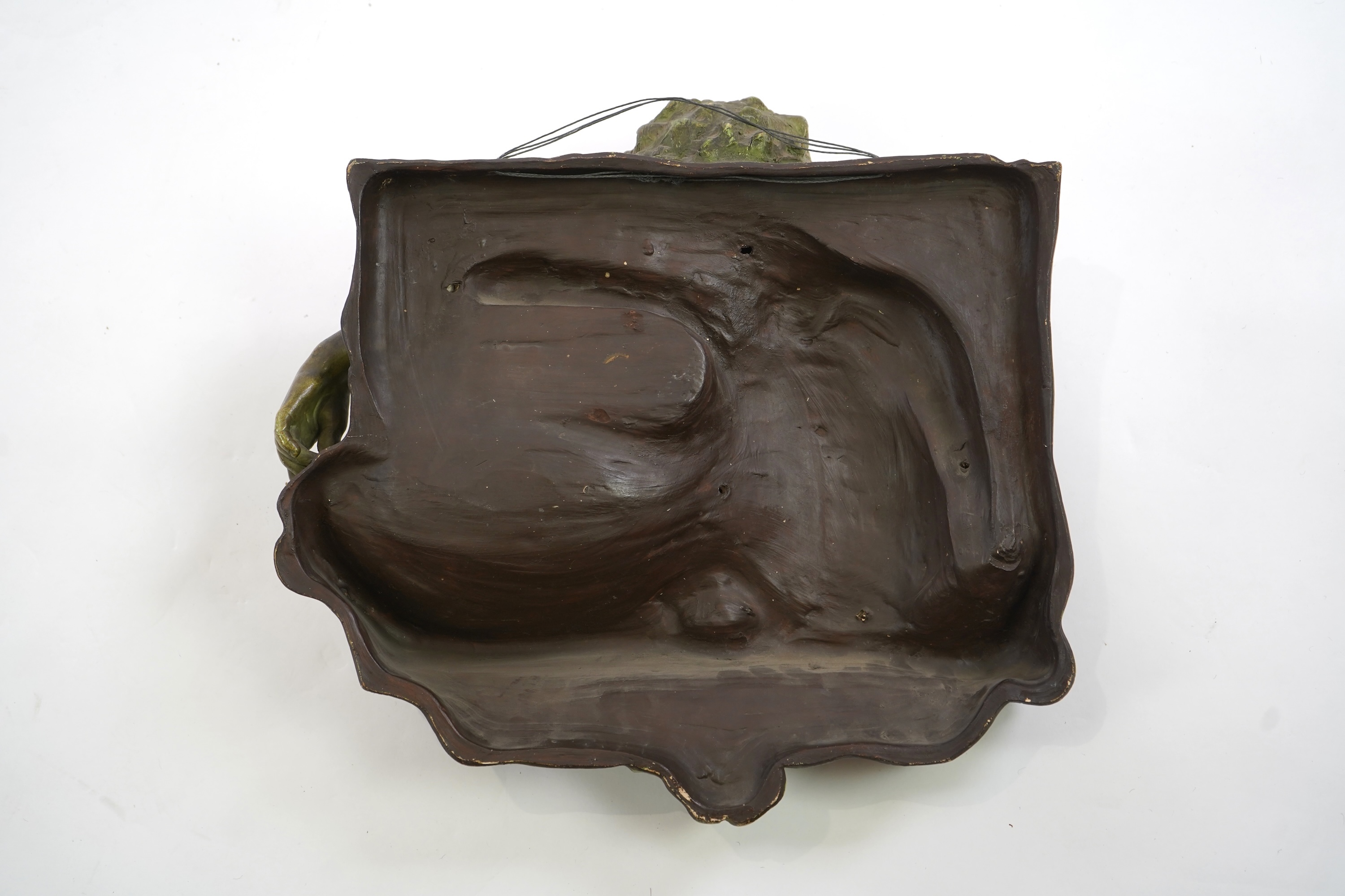 A large Austrian cold painted terracotta wall plaque, by J. Pilar, c.1900